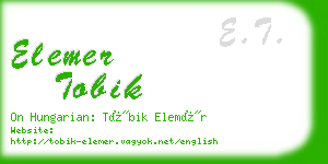 elemer tobik business card